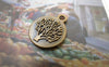 Accessories - 10 Pcs Of Antique Bronze Tree Round Base Settings Match 14mm Cab A6219