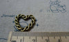 Accessories - 10 Pcs Of Antique Bronze Twisted Edge Heart Pendants Charms 20x21mm A5489