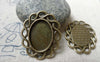 Accessories - 10 Pcs Of Antique Bronze Twisted Edge Oval Base Settings Match 13x18mm Cabochon A5998