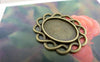 Accessories - 10 Pcs Of Antique Bronze Twisted Edge Oval Base Settings Match 13x18mm Cabochon A5998