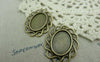 Accessories - 10 Pcs Of Antique Bronze Twisted Edge Oval Base Settings Match 13x18mm Cabochon A5998