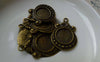 Accessories - 10 Pcs Of Antique Bronze Twisted Flower Round Base Settings Match 12mm Cabochon A5517