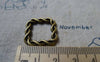 Accessories - 10 Pcs Of Antique Bronze Twisted Frame Square Charms 20x20mm A5500