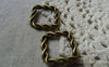 Accessories - 10 Pcs Of Antique Bronze Twisted Frame Square Charms 20x20mm A5500