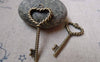 Accessories - 10 Pcs Of Antique Bronze Twisted Heart Screw Key Charms 17x36mm A6087