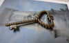 Accessories - 10 Pcs Of Antique Bronze Twisted Heart Screw Key Charms 17x36mm A6087