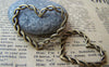 Accessories - 10 Pcs Of Antique Bronze Twisted Lace Edge Heart Pendants Charms 28x32mm A1510