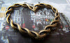 Accessories - 10 Pcs Of Antique Bronze Twisted Lace Edge Heart Pendants Charms 28x32mm A1510