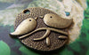 Accessories - 10 Pcs Of Antique Bronze Two Birds On Tree Oval Charms 25x29mm A245