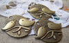 Accessories - 10 Pcs Of Antique Bronze Two Birds On Tree Oval Charms 25x29mm A245