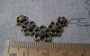 Accessories - 10 Pcs Of Antique Bronze V Shaped Five Flower Connectors Charms 20x33mm A355