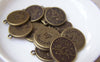 Accessories - 10 Pcs Of Antique Bronze Virgo The Virgin Constellation Round Charms Pendants 18mm A1933