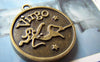 Accessories - 10 Pcs Of Antique Bronze Virgo The Virgin Round Base Setting Charms Match 25mm Cameo A3726