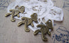 Accessories - 10 Pcs Of Antique Bronze Walking Dog Charms Double Sided 17x28mm A1213