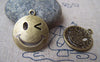 Accessories - 10 Pcs Of Antique Bronze Wink Icon Charms 23mm A731