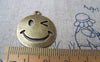 Accessories - 10 Pcs Of Antique Bronze Wink Icon Charms 23mm A731