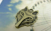 Accessories - 10 Pcs Of Antique Bronze Wolf Pendants Charms 25x32mm A5869