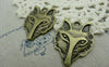 Accessories - 10 Pcs Of Antique Bronze Wolf Pendants Charms 25x32mm A5869