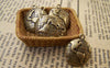 Accessories - 10 Pcs Of Antique Bronze World Map Round Charms 15mm A1484