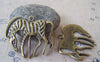 Accessories - 10 Pcs Of Antique Bronze Zebra Horse Charms 30x37mm A4273