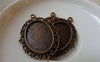 Accessories - 10 Pcs Of Antique Copper Oval Cameo Base Pendants Match 18x25mm Cabochon A5634