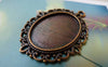 Accessories - 10 Pcs Of Antique Copper Oval Cameo Base Pendants Match 18x25mm Cabochon A5634