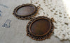 Accessories - 10 Pcs Of Antique Copper Oval Cameo Base Pendants Match 18x25mm Cabochon A5634