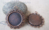 Accessories - 10 Pcs Of Antique Copper Round Cameo Base Settings Match 20mm Cameo A4492