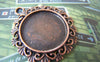 Accessories - 10 Pcs Of Antique Copper Round Cameo Base Settings Match 20mm Cameo A4492