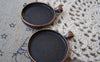 Accessories - 10 Pcs Of Antique Copper Round Cameo Base Settings Match 30mm Cab A4442