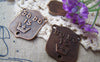 Accessories - 10 Pcs Of Antique Copper Three Hole Embossed Crown Connector Charms 22x25mm A582