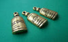 Accessories - 10 Pcs Of Antique Gold Alcohol Wine Bottle Charms Pendants 10x23mm A1368
