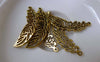 Accessories - 10 Pcs Of Antique Gold Filigree Feather Wing Charms 12x36mm A7365