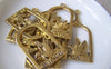 Accessories - 10 Pcs Of Antique Gold Filigree Peace Dove Bird Charms 20x35mm A2757