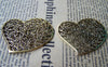 Accessories - 10 Pcs Of Antique Gold Filigree Swirly Heart Pendants Charms 40x43mm A1603