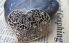 Accessories - 10 Pcs Of Antique Gold Filigree Swirly Heart Pendants Charms 40x43mm A1603