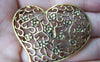 Accessories - 10 Pcs Of Antique Gold Filigree Swirly Heart Pendants Charms 40x43mm A1603