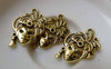 Accessories - 10 Pcs Of Antique Gold Halloween Lady Mask Pendants Charms 20x30mm A6051