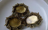Accessories - 10 Pcs Of Antique Gold Leaf Oval Base Settings Match 13x18mm Cabochon A7217
