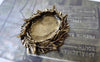 Accessories - 10 Pcs Of Antique Gold Leaf Oval Base Settings Match 13x18mm Cabochon A7217