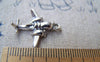 Accessories - 10 Pcs Of Antique Silver 3D Airplane Fighter Charms 23mm A952
