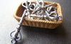 Accessories - 10 Pcs Of Antique Silver 3D Crown Key Charms 8.5x25mm A1238
