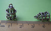Accessories - 10 Pcs Of Antique Silver 3D Filigree Bird Cage Charms 11x15mm A526