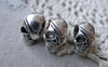 Accessories - 10 Pcs Of Antique Silver 3D Pirate Skull Beads 12x14x20mm A7762
