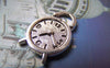 Accessories - 10 Pcs Of Antique Silver Alarming Clock Charms 16x24mm A1322