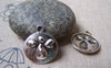 Accessories - 10 Pcs Of Antique Silver Angel Round Charms 18x21mm A4966