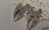 Accessories - 10 Pcs Of Antique Silver Angel Wings Charms Pendants 39mm A7459