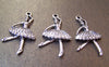 Accessories - 10 Pcs Of Antique Silver Ballet Girl Dancer Pendant Charms 21x37mm A1536