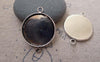Accessories - 10 Pcs Of Antique Silver Base Settings Connnector Match 20mm Cabochon A7507