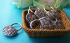 Accessories - 10 Pcs Of Antique Silver Basketweave Handbag Charms Pendants 11x16mm A2617